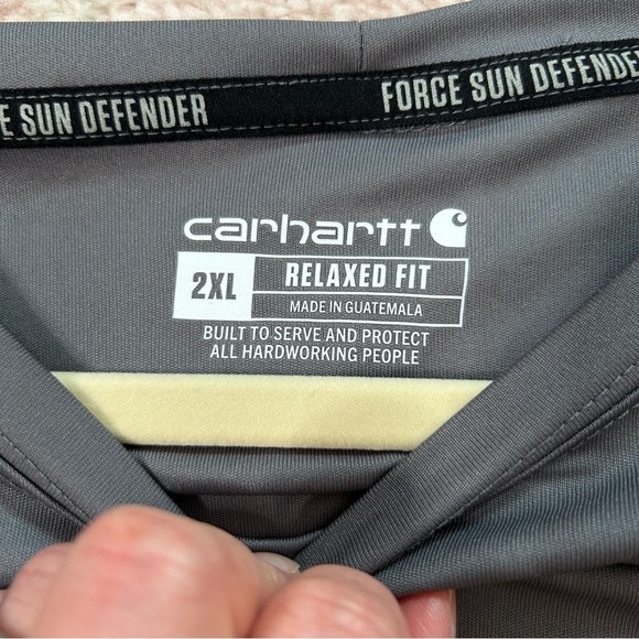 Carhartt Men's Gray Long Sleeve Force Sun Defender Shirt Size 2XL - Picture 3 of 13